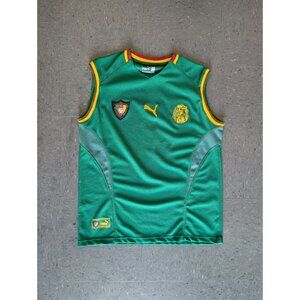 CAMEROON NATIONAL TEAM 2002-03 HOME PUMA Sleeveless Banned SOCCER JERSEY XL